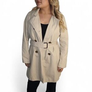 J Crew Beige Trench Coat Size 8